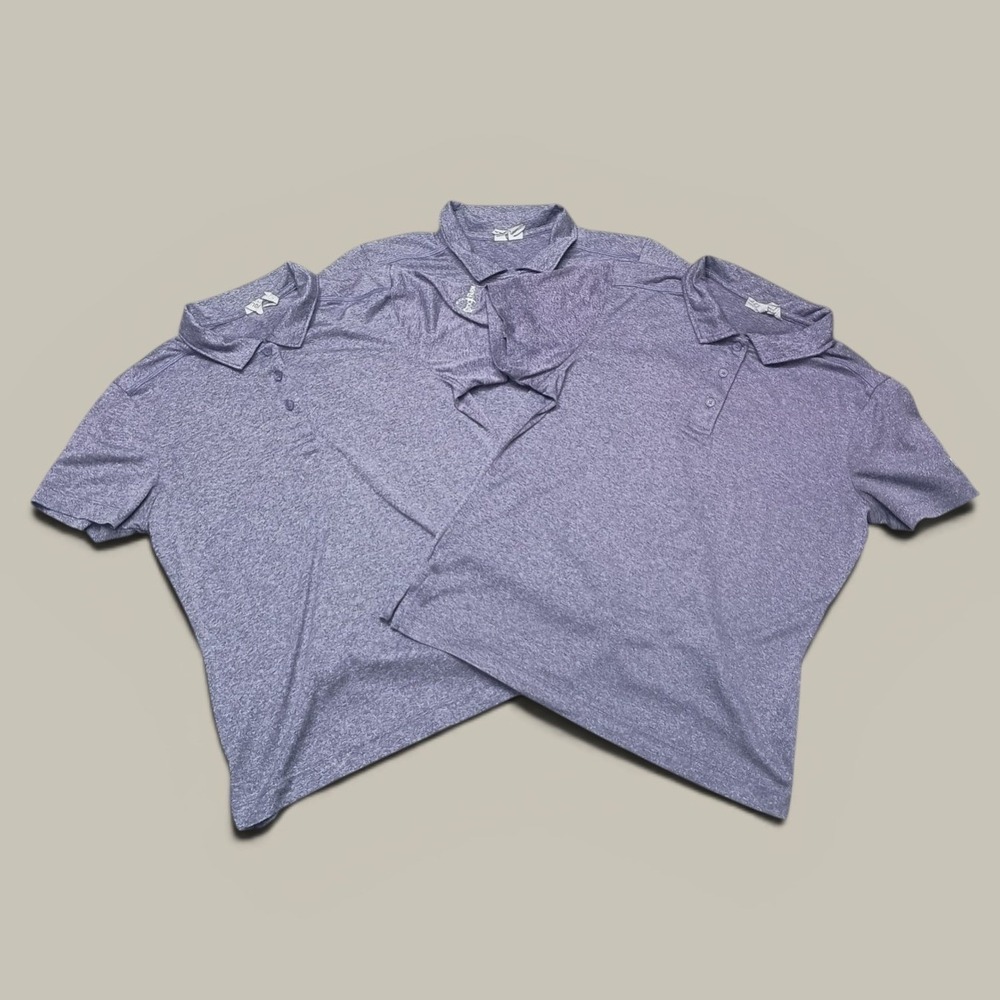 Lot Of 3 Clique Shirts Womens S Purple Charge Active Polo Short Sleeve Athletic